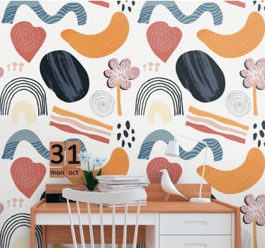 Tapet abstract motiv forme abstracte - TenStickers