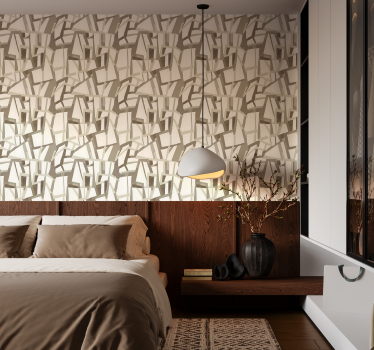 Tapet abstract stil nordic bej - TenStickers