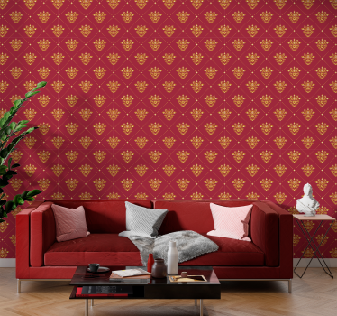 Tapet baroc model de damasc auriu - TenStickers
