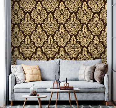 Tapet baroc motiv floral auriu - TenStickers