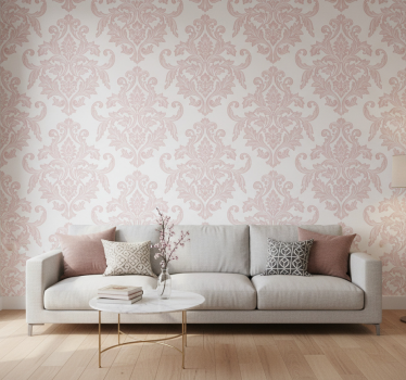 Tapet baroc paisley damasc roz - TenStickers