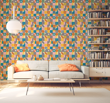 Tapet camera de zi retro geometric - TenStickers