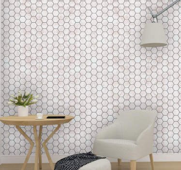 Tapet cu efect de plăci hexagonale din marmură - TenStickers