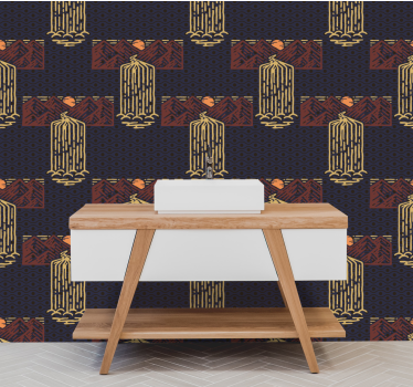 Tapet vintage peisaj retro cascadă - TenStickers