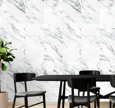 Tapet de lounge cu design fluid din marmură neagră, albă și gri - TenStickers