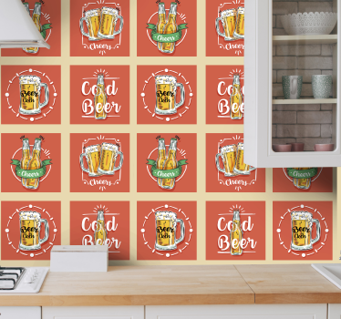 Tapet din vinil pentru bucătărie cu tematică de bere - TenStickers