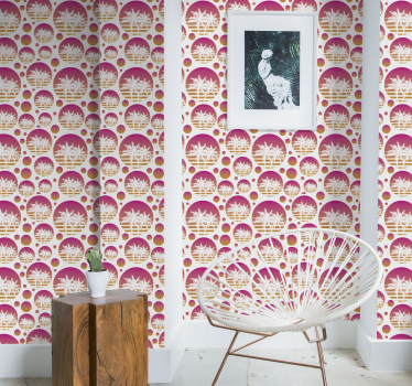 Tapet vintage design retro palmier - TenStickers