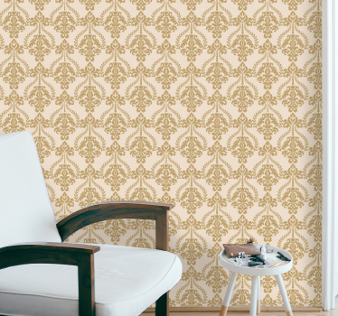 Tapet vintage detalii florale bej - TenStickers
