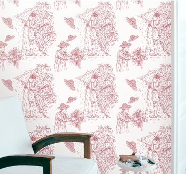 Tapet baroc recolta scena minimalista - TenStickers