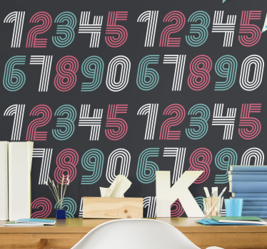Tapet vintage design model de numere - TenStickers