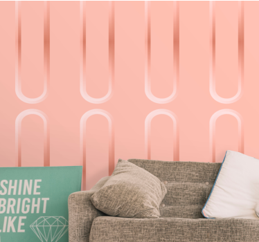 Tapet abstract linii curbe moi roz - TenStickers