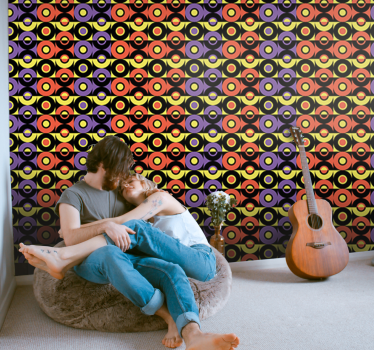 Tapet vintage model de cercuri retro - TenStickers