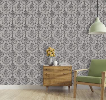 Tapet gri model baroc elegant - TenStickers