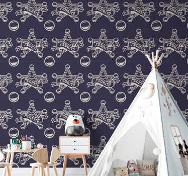 Tapet vintage design insignă stea - TenStickers