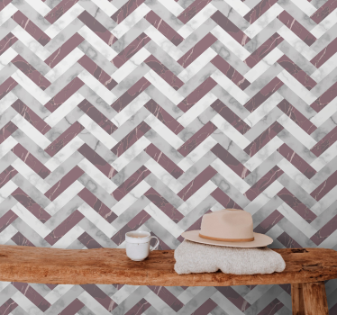 Tapet marmură model chevron gri - TenStickers