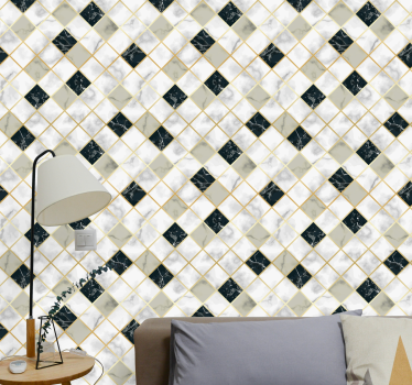 Tapet marmură model elegant de diamante - TenStickers