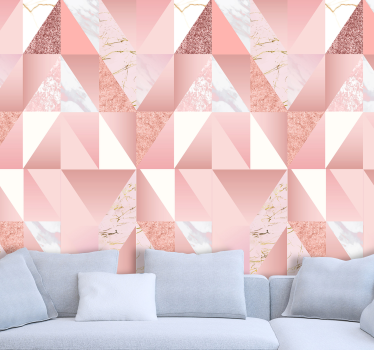 Tapet marmură model geometric roz - TenStickers