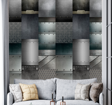 Tapet industrial design din metal negru - TenStickers