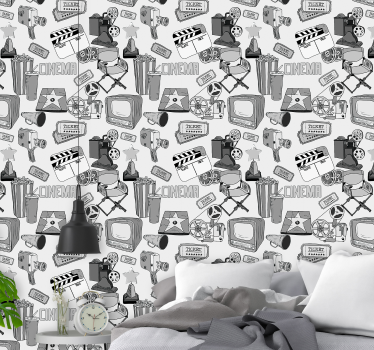 Tapet retro vintage hollywood vintage și alb-negru - TenStickers