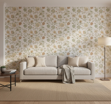 Tapet rustic flori delicate cu luminițe - TenStickers