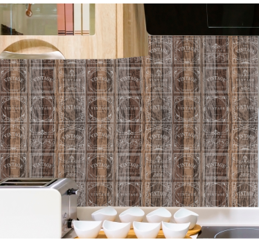 Tapet vintage butoaie timbrate - TenStickers