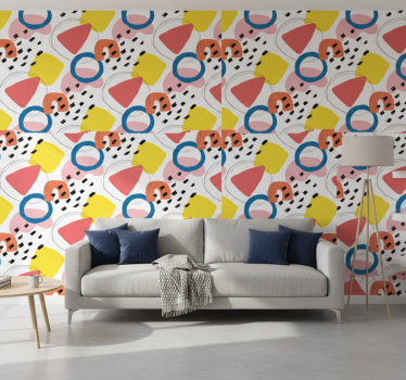 Tapet vintage cu model geometric artistic - TenStickers