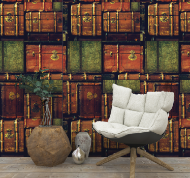 Tapet vintage dormitor valiza - TenStickers