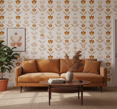 Tapet vintage flori anii 70 - TenStickers