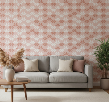 Tapet vintage suport de pahar cu flori roz - TenStickers