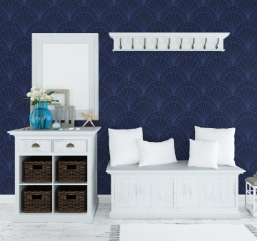 Tapet de intrare art deco albastru marin - TenStickers