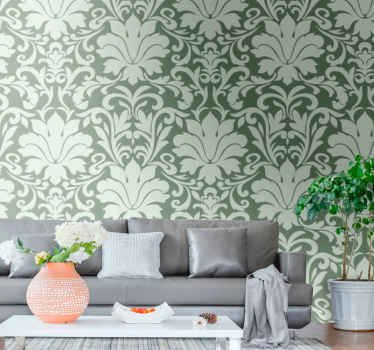 Verde ornamental smarald tapet abstract cool - TenStickers